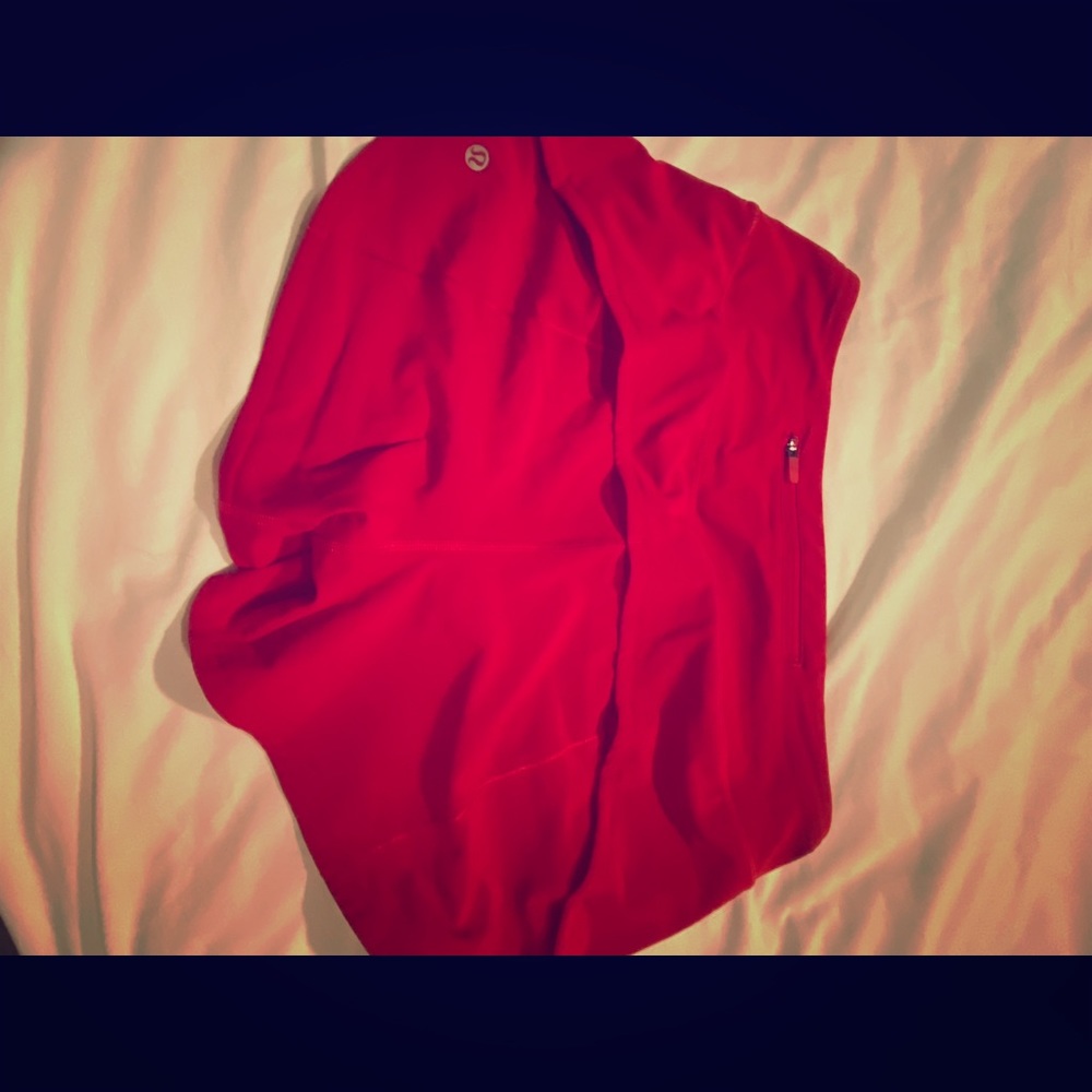 Red lululemon shorts
